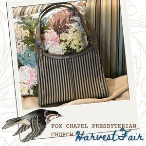 John Romain Taupe Signature Stripe Vintage 1990 Shoulder Bag